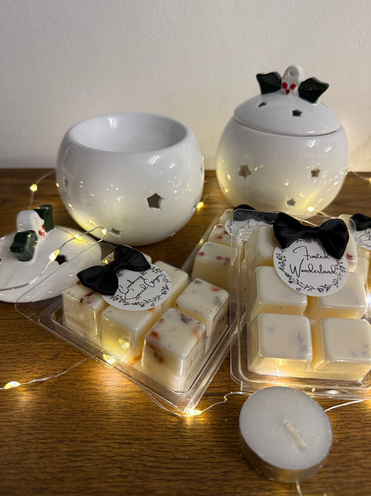 Christmas Pudding Wax/Oil Warmer With Choice Of Large Festive Fragrance