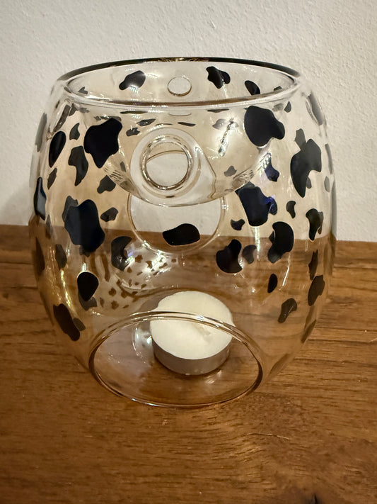 Stylish Glass Wax / Oil Warmer, Cheetah