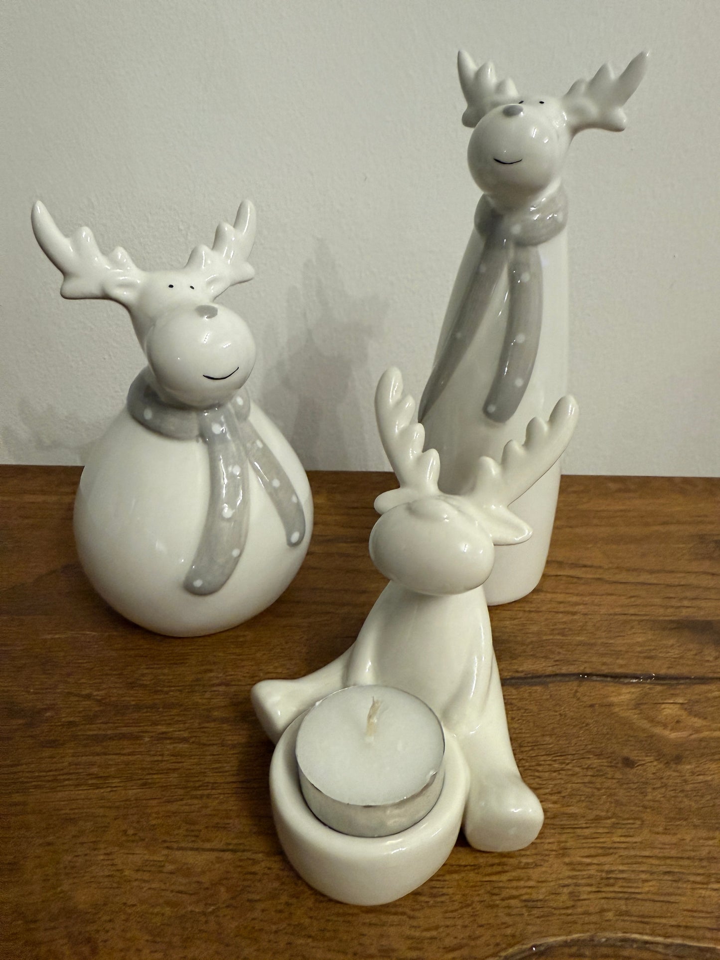 Tall Grey Scarf Reindeer