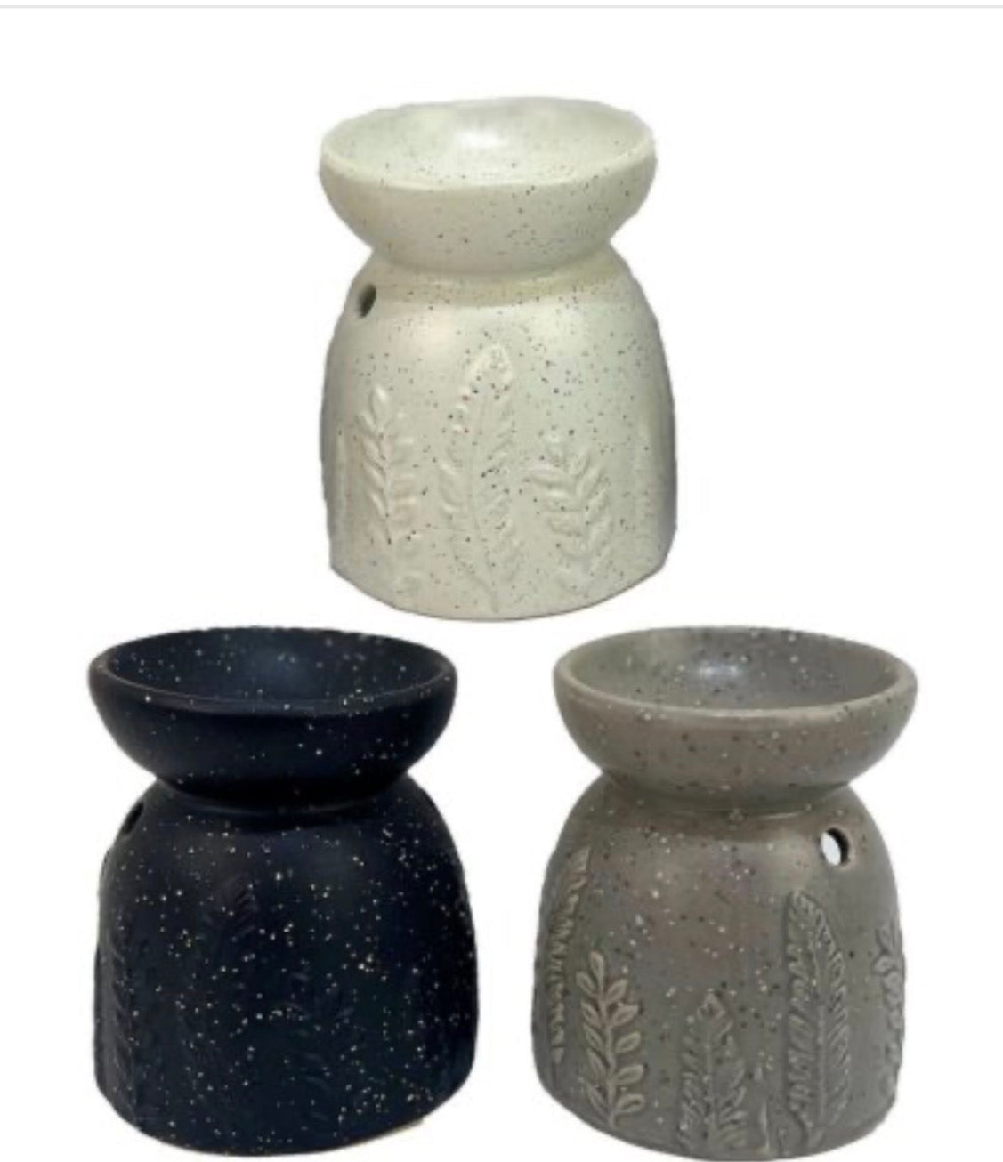 Charming Fern Embossed Wax Burner In Choice Of 4 Colours With Fragrance Of Your Choice
