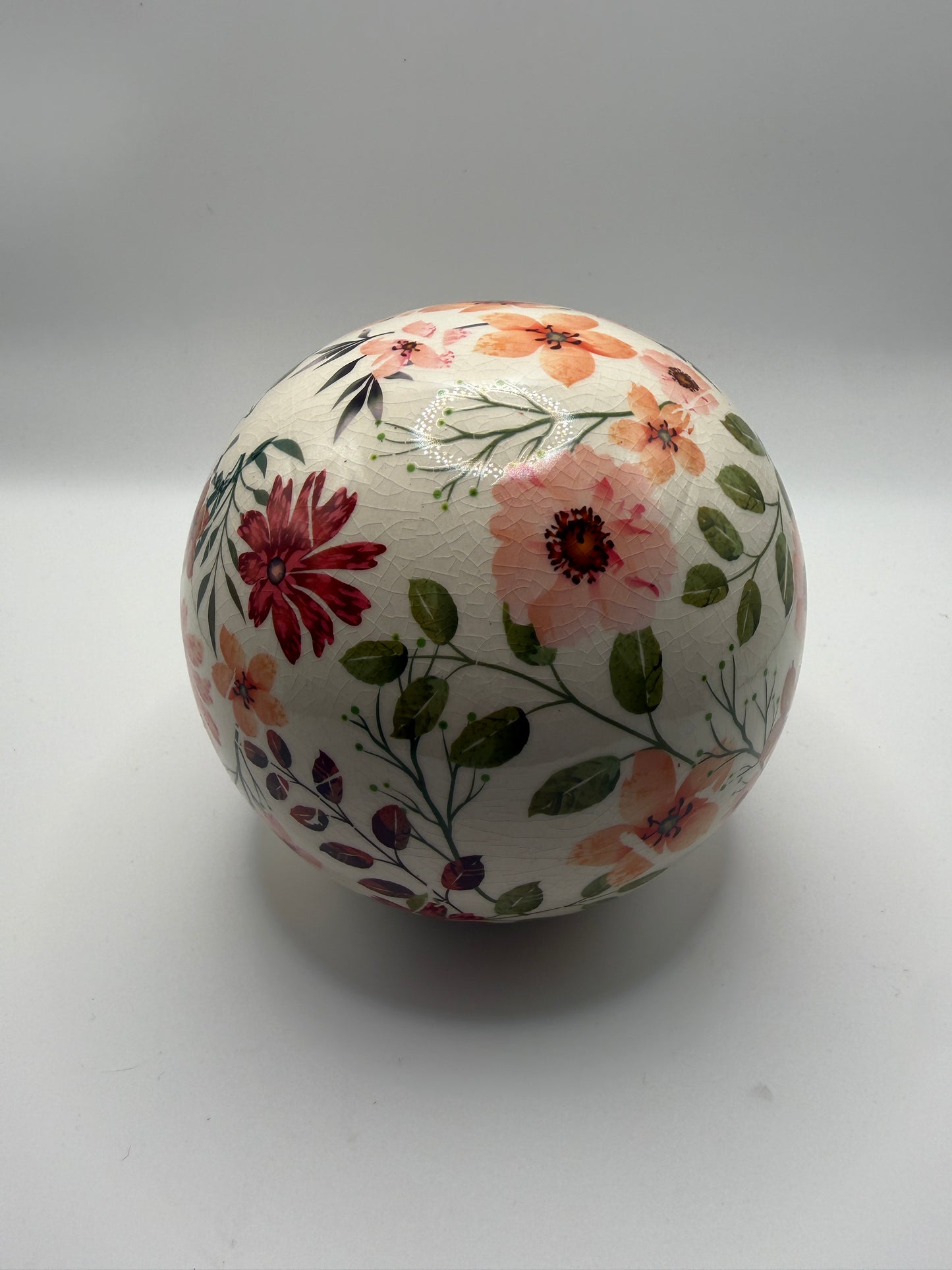 Crackle Effect Floral Globe