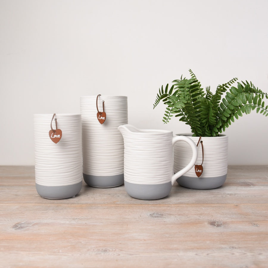 Rustic White & Grey Jug