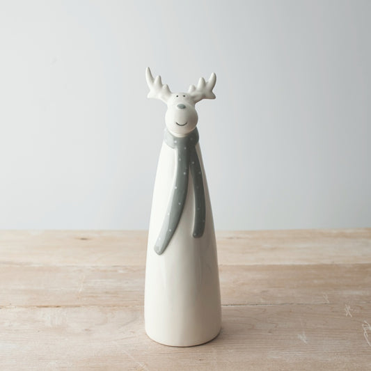 Tall Grey Scarf Reindeer