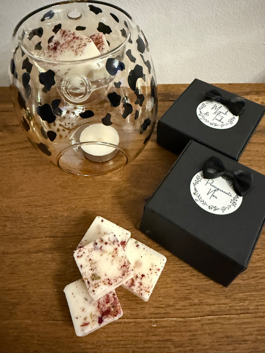 Stylish Glass Wax / Oil Warmer With Choice Of Fragrance Wax Melts In Small Gift Box