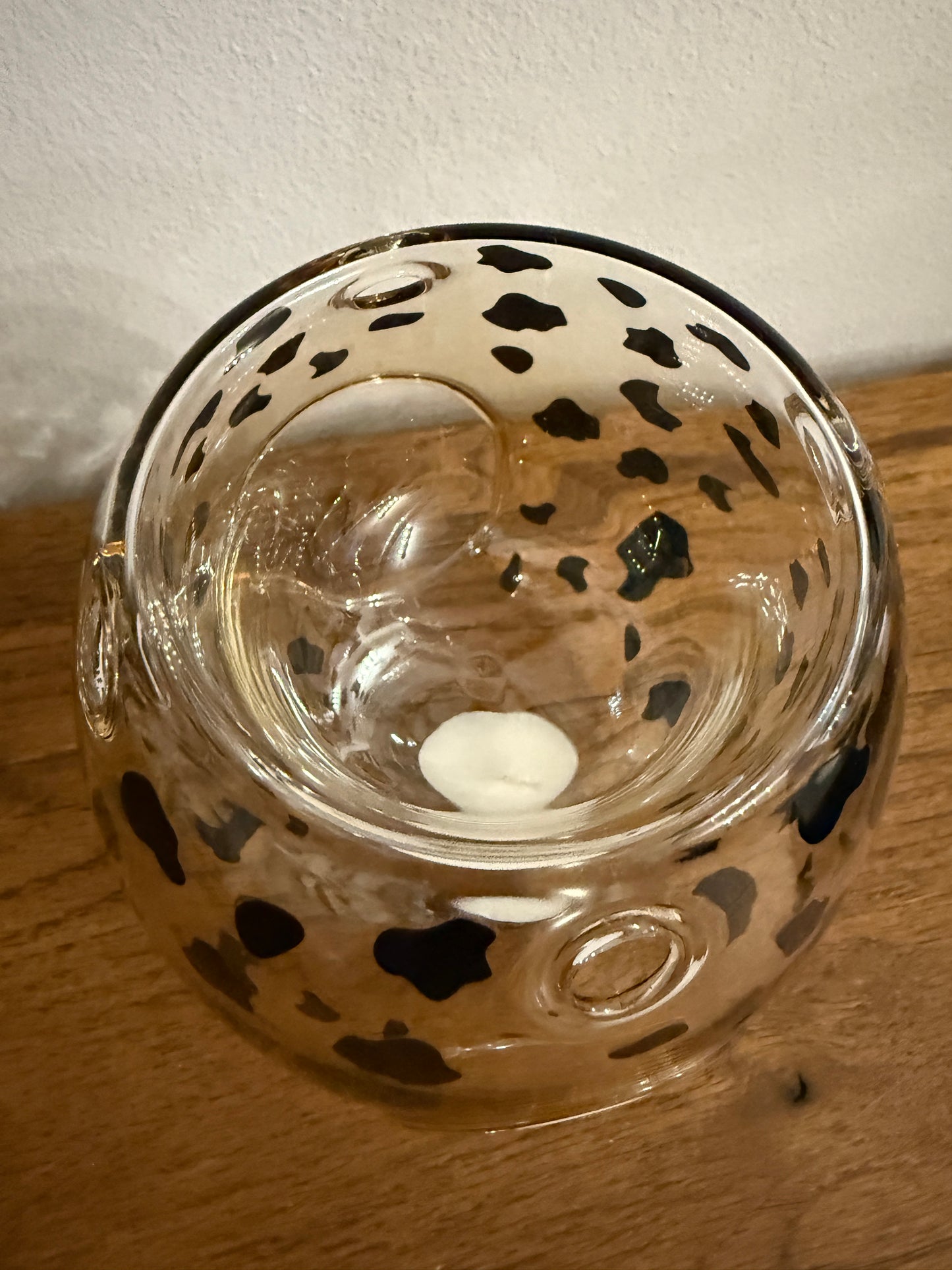 Stylish Glass Wax / Oil Warmer, Cheetah