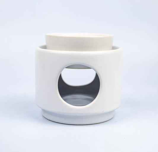 White 2 Piece Wax / Oil Warmer