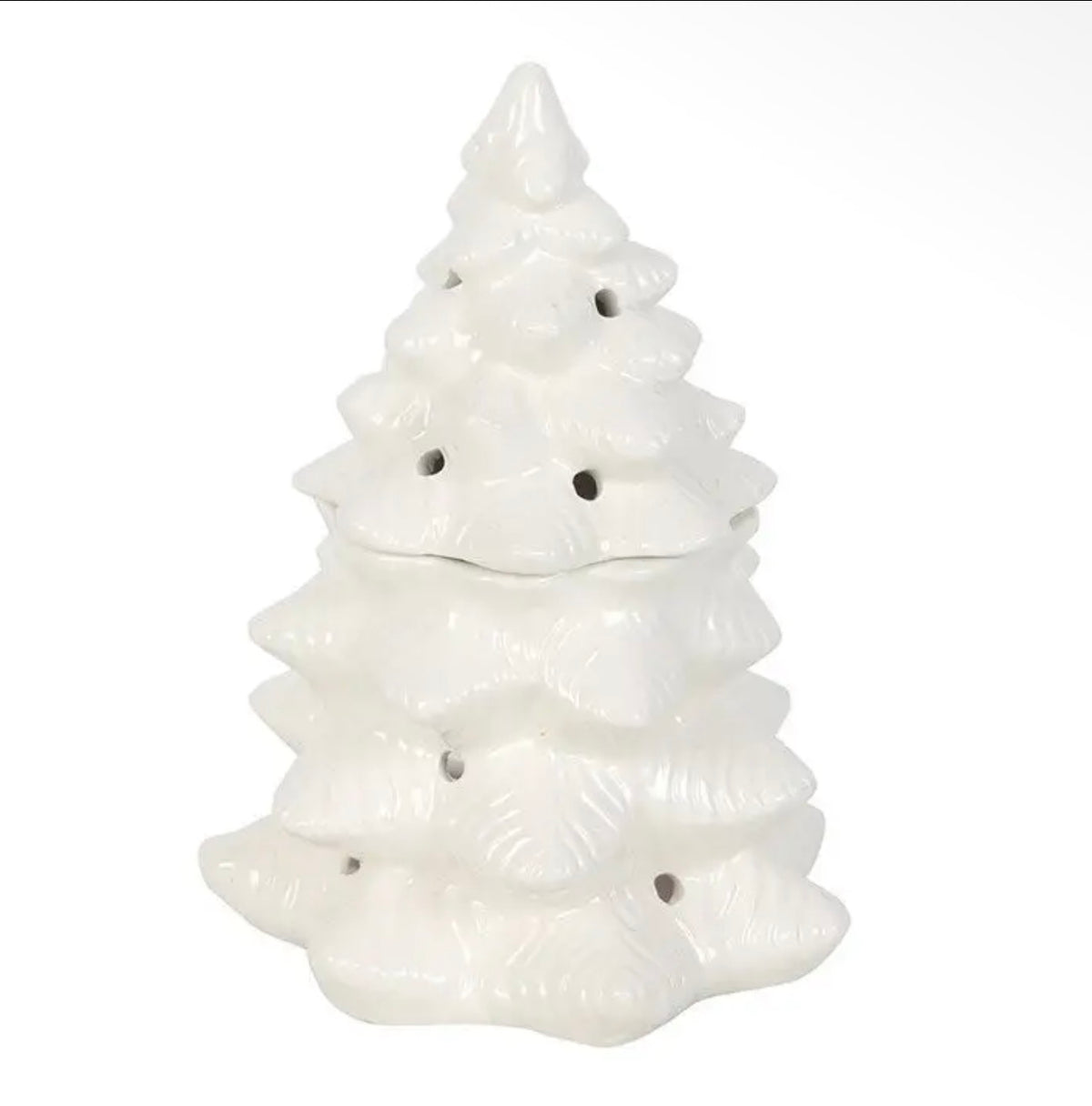 Elegant White Christmas Tree Burner
