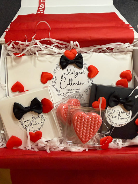 Valentines Gift Box With Highly Scented Wax Melts, Indulgent Collection