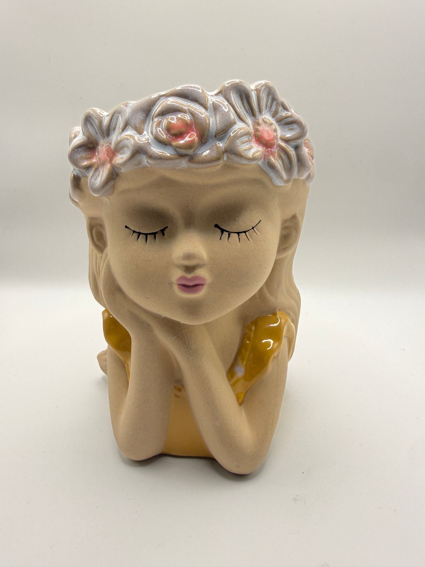 Ceramic Girl Head Planter / Vase