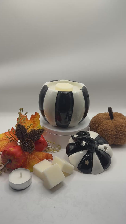 Fun Black & White Pumpkin Burner